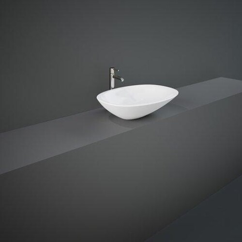 Lavabo bacinella da appoggio ovale 54x38 bianco RAK-MORNING