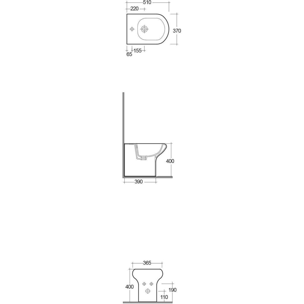 RAK-COMPACT Bidet Filo Muro