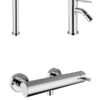 Set miscelatori lavabo alto bidet e doccia Jabil 25/35 Teorema